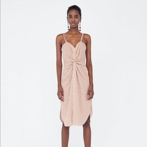 Zara Gingham Knotted Dress